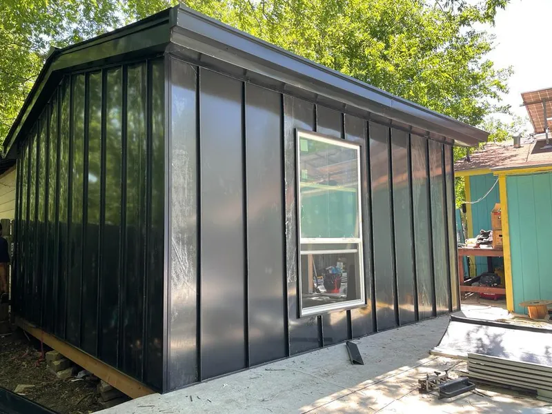 Black standing seam metal wall panels for Metal Roof Installation in Herndon